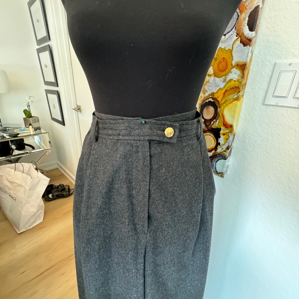Gucci double pleated grey lambswool and cashmere pants size 48 (Italian)